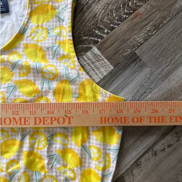 Lands' End Sleeveless Tiered Maxi Dress Small Tank Bright Yellow Lemon Print - Picture 8 of 8